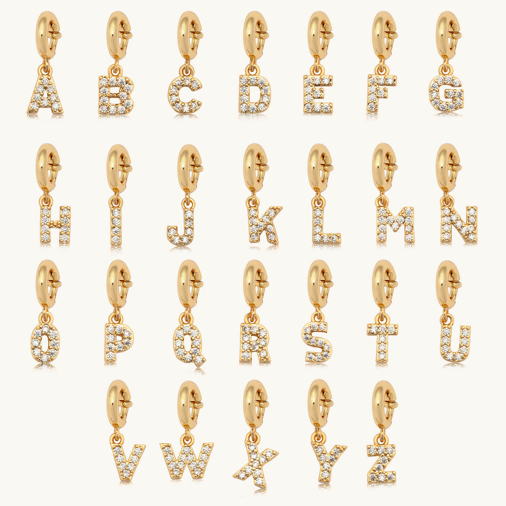 CZ Letter Charm
