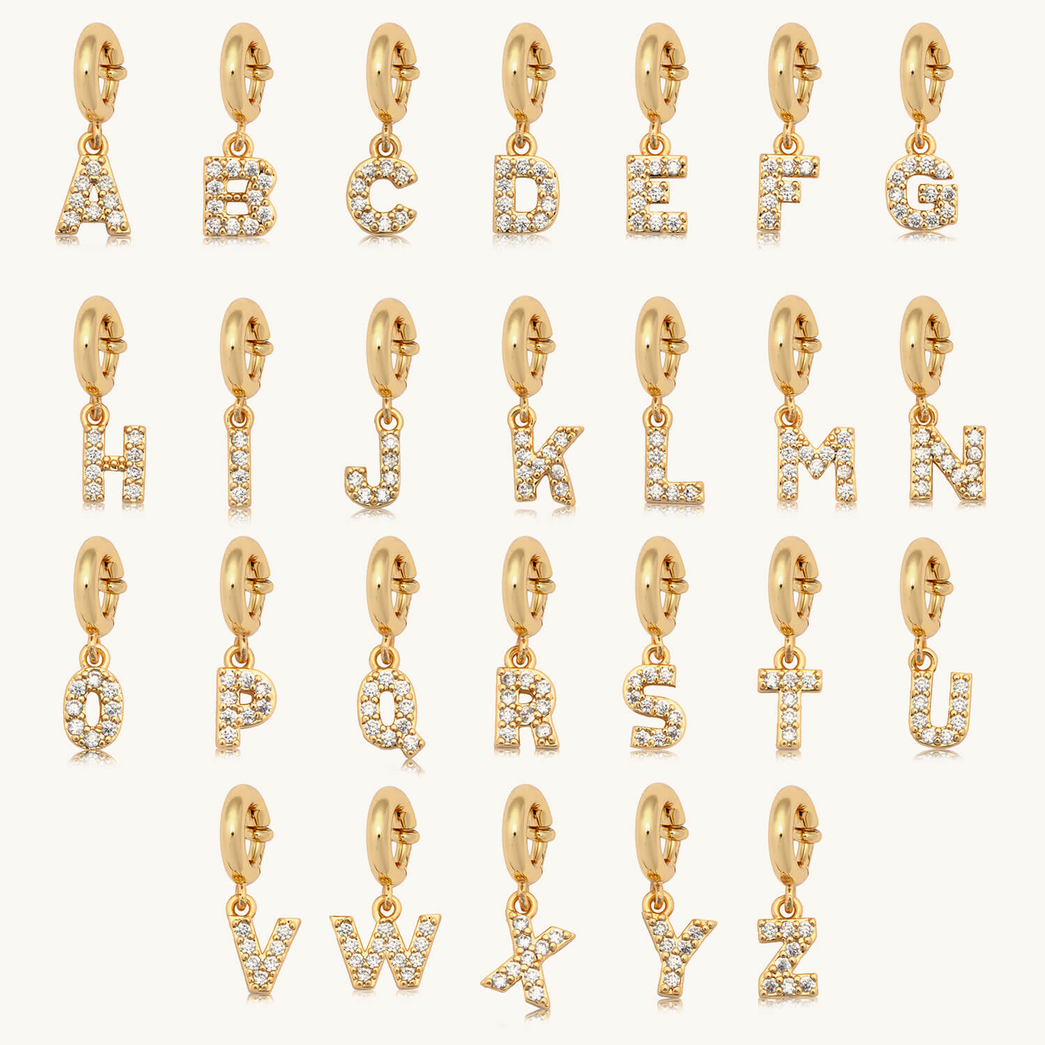 CZ Letter Charm