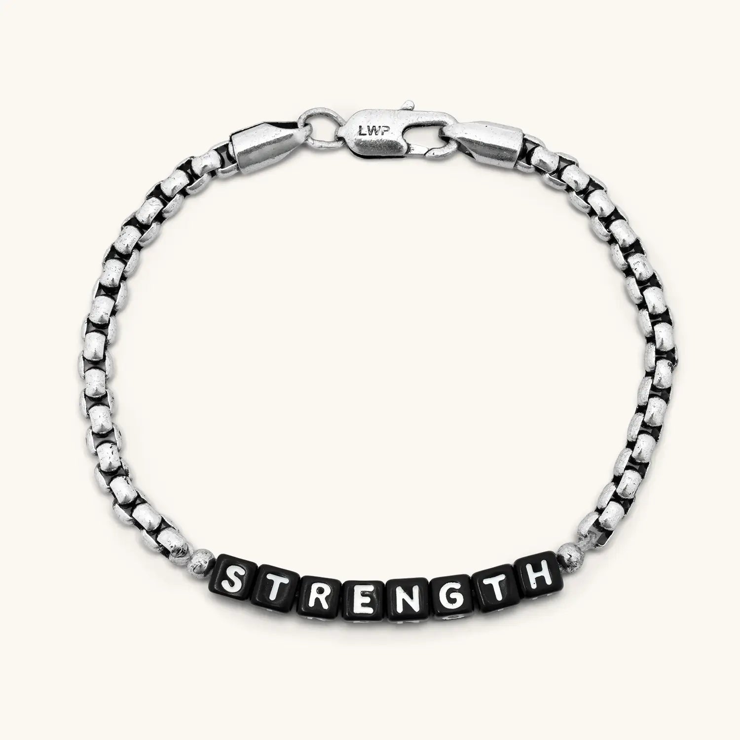 Strength Silver Antique Chain Bracelet