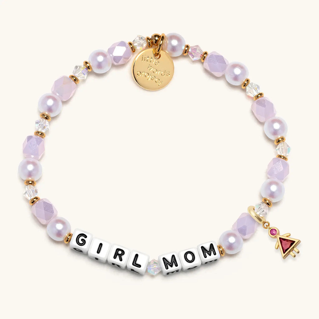 Girl Mom Birthstone Charm Bracelet Set
