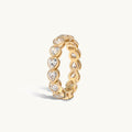 Gold CZ Heart Eternity Band Ring