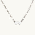 Silver Double Heart Engravable Necklace