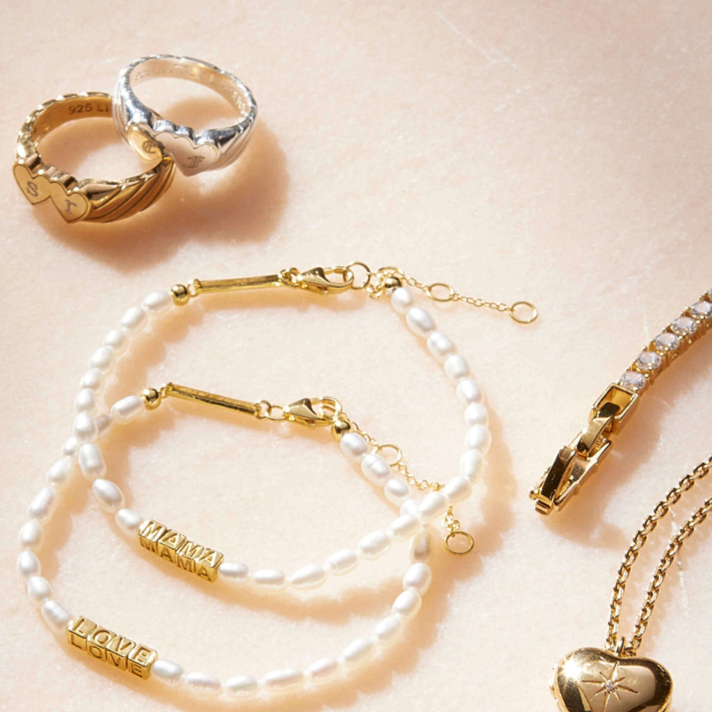 Gold Double Heart Engravable Necklace