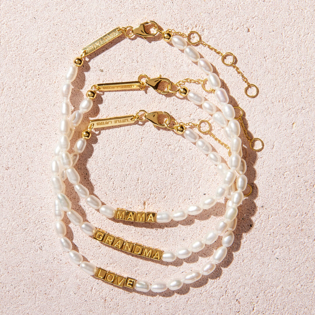 Custom Tiny Words Pearl Bracelet