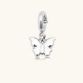 Silver Puffy Butterfly Charm