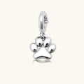 Silver Puffy Paw Print Charm
