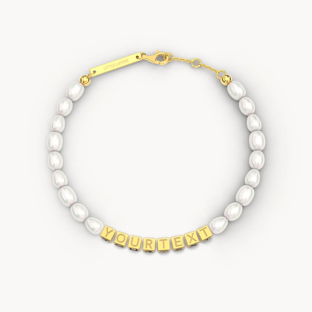 Custom Tiny Words Pearl Bracelet