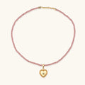 Lace Heart Pendant Cord Necklace
