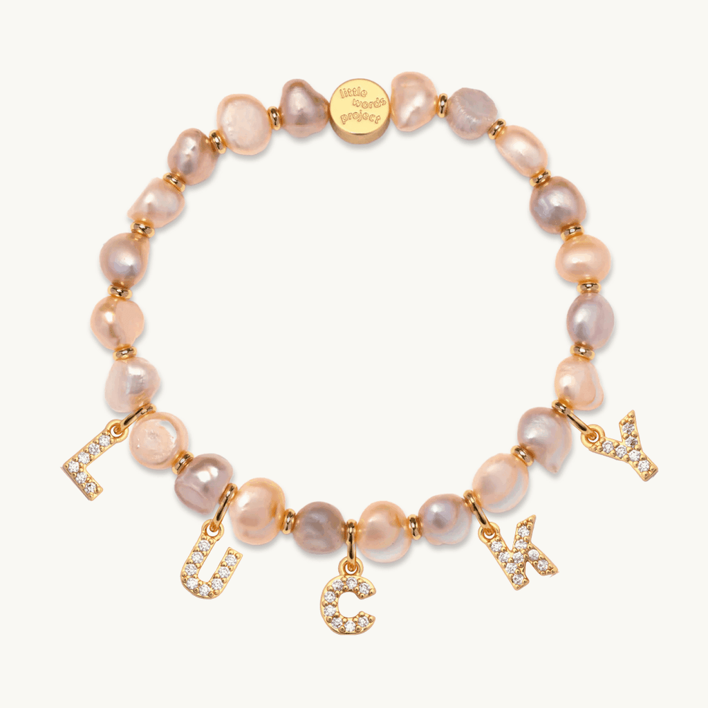 Dripping Words Pink Freshwater Pearl